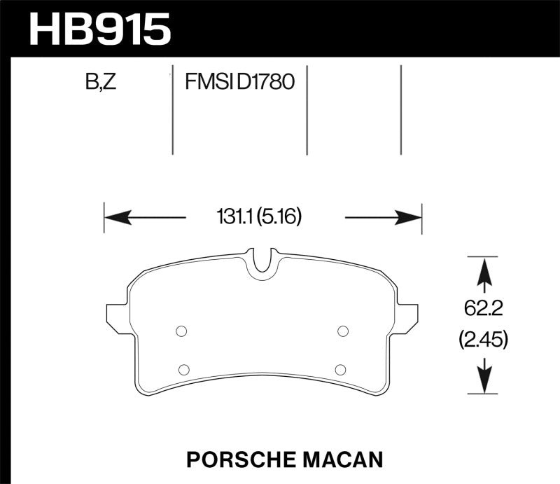 Hawk Performance HPS 5.0 Rear Brake Pads - HB915B.664 Hawk Performance