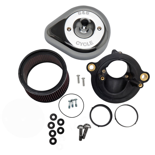 S&S Cycle M8 Gen 2 Models Stealth Air Cleaner Kit w/ 1in Filter Teardrop 58/64/68mm TB - Chrome