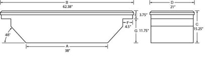 Tradesman Aluminum Single Lid Cross Bed Truck Tool Box (63in.) - Black Tradesman