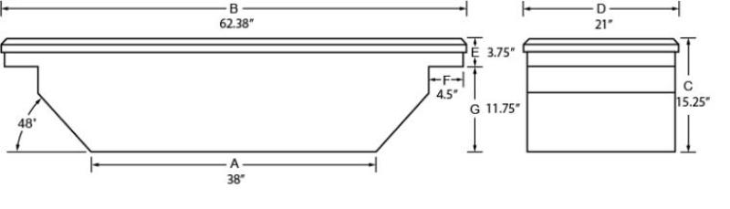 Tradesman Aluminum Single Lid Cross Bed Truck Tool Box (63in.) - Brite