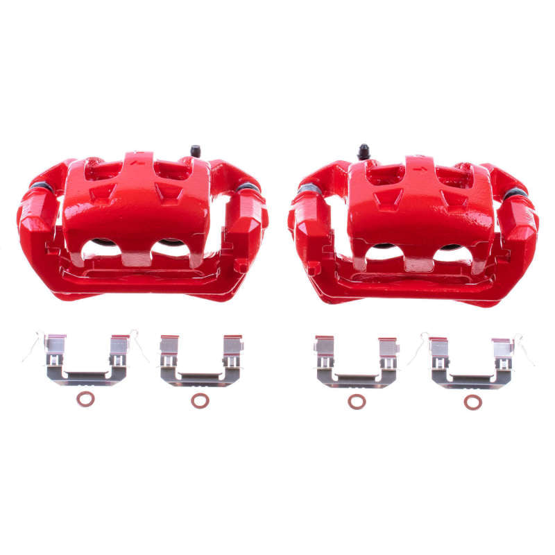Power Stop 06-12 Infiniti FX35 Front Red Calipers w/Brackets - Pair PowerStop