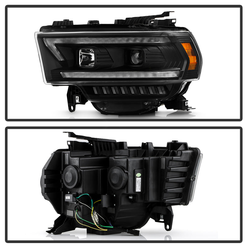 Spyder 19-22 Dodge Ram 2500 (Halogen Only) Projector Headlights - Black PRO-YD-DR19HDHALSI-SEQ-BK SPYDER