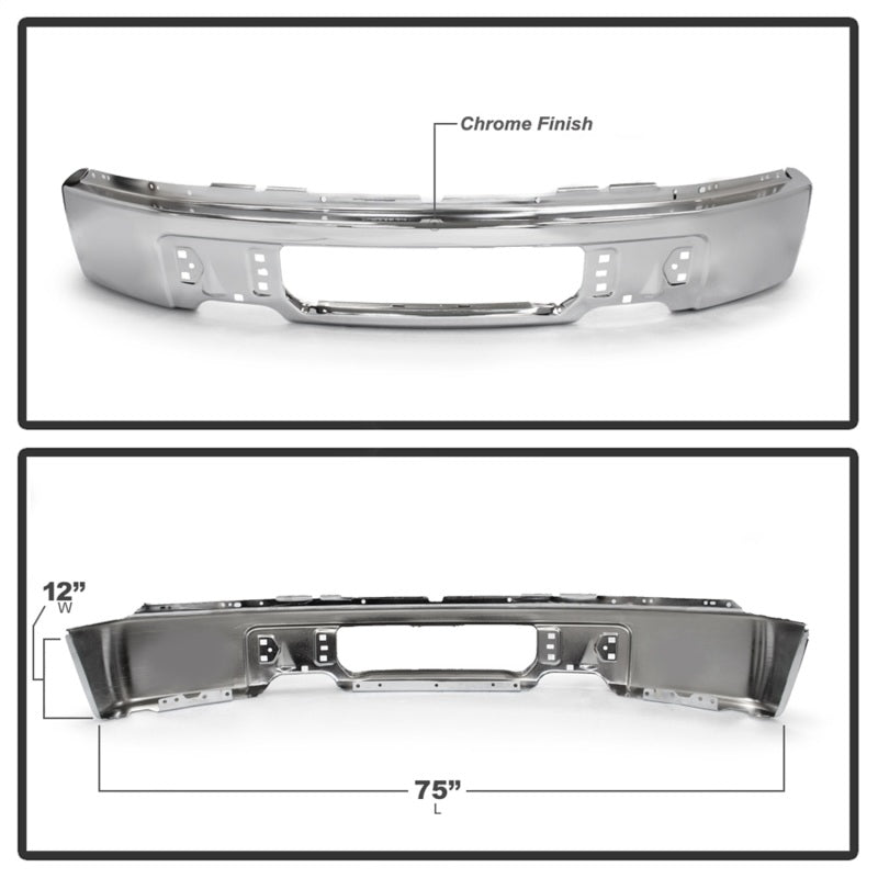 Spyder Ford F150 09-14 w/o Fog Light Hole Front Bumper - Chrome (OEM # 9L3Z17757A) SPYDER