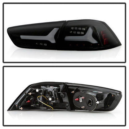 Spyder Mitsubishi Lancer/Evolution X 08-14 V2 LED Tail Lights - Black Smoke ALT-YD-ML08V2-SEQ-BSM SPYDER