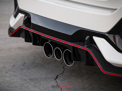 Seibon OE-style carbon fiber rear lip for 2017-2021 Honda Civic Type R - RL17HDCVR-OE