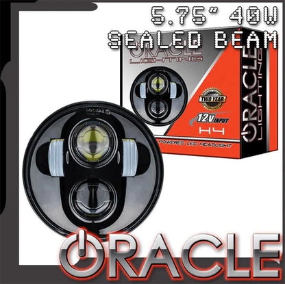 ORACLE 5.75" 40W REPLACEMENT LED HEADLIGHT 6914-504 - BLACK BEZEL ORACLE Lighting