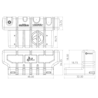 Titan 90 Gallon L-Shape In-Bed Diesel Transfer Tank – Universal Fit | Part #5015090