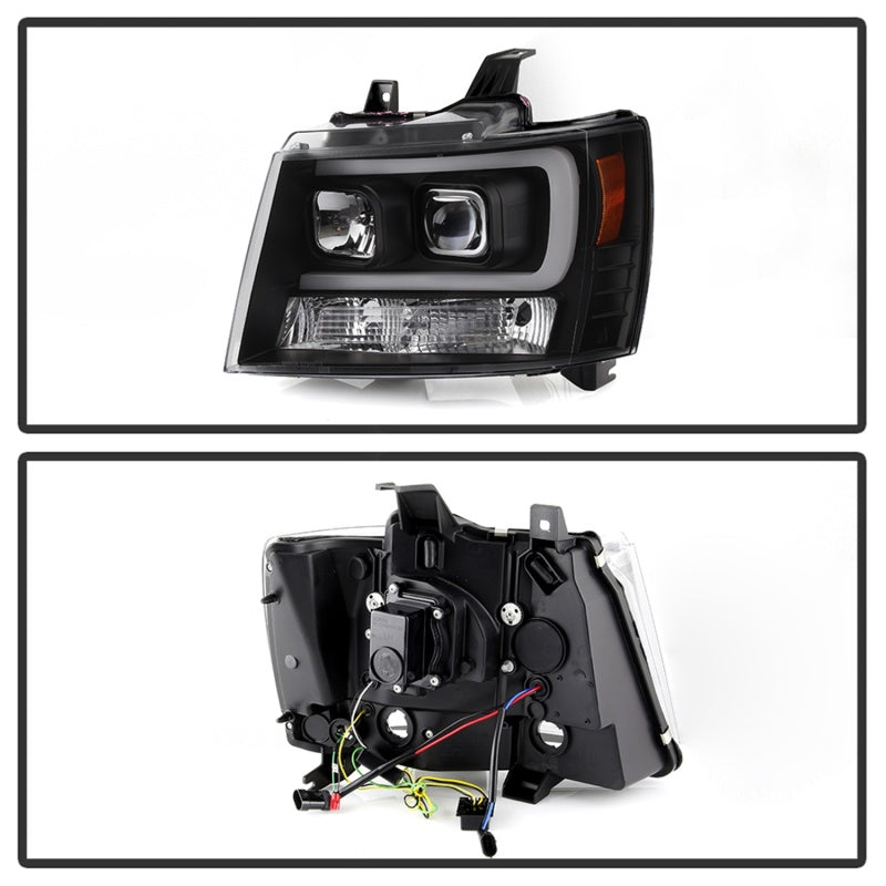 Spyder 07-14 Chevy Suburban/Tahoe V2 Projector Headlights LED Turn Sig Black PRO-YD-CSUB07V3-SB-BK SPYDER
