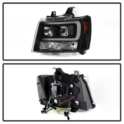 Spyder 07-14 Chevy Suburban/Tahoe V2 Projector Headlights LED Turn Sig Black PRO-YD-CSUB07V3-SB-BK SPYDER