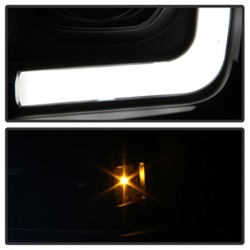 Spyder Ford F250/350/450 05-07 Projector Headlights - Light Bar DRL LED - Black PRO-YD-FS05V2-LB-BK SPYDER
