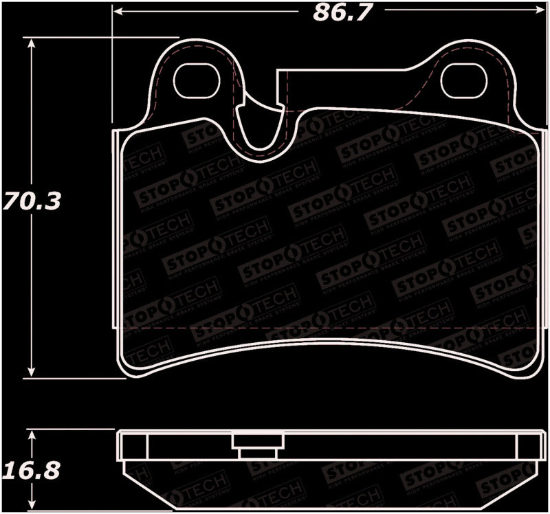 StopTech Premium Ceramic Brake Pads - 308.12770 Stoptech