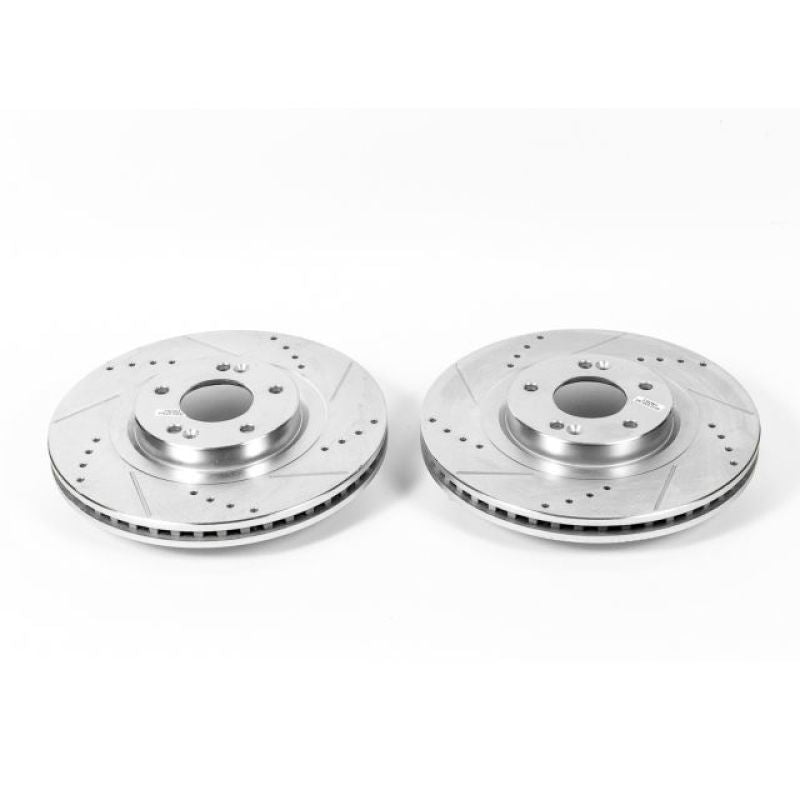 Power Stop 13-18 Hyundai Santa Fe Front Evolution Drilled & Slotted Rotors - Pair PowerStop