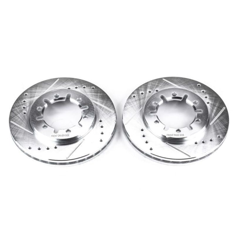 Power Stop 98-04 Nissan Frontier Front Evolution Drilled & Slotted Rotors - Pair PowerStop