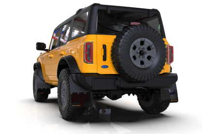 Rally Armor 21-22 Ford Bronco (Plstc Bmpr + RB - NO Rptr/Sprt) Blk Mud Flap w/Red Logo Rally Armor