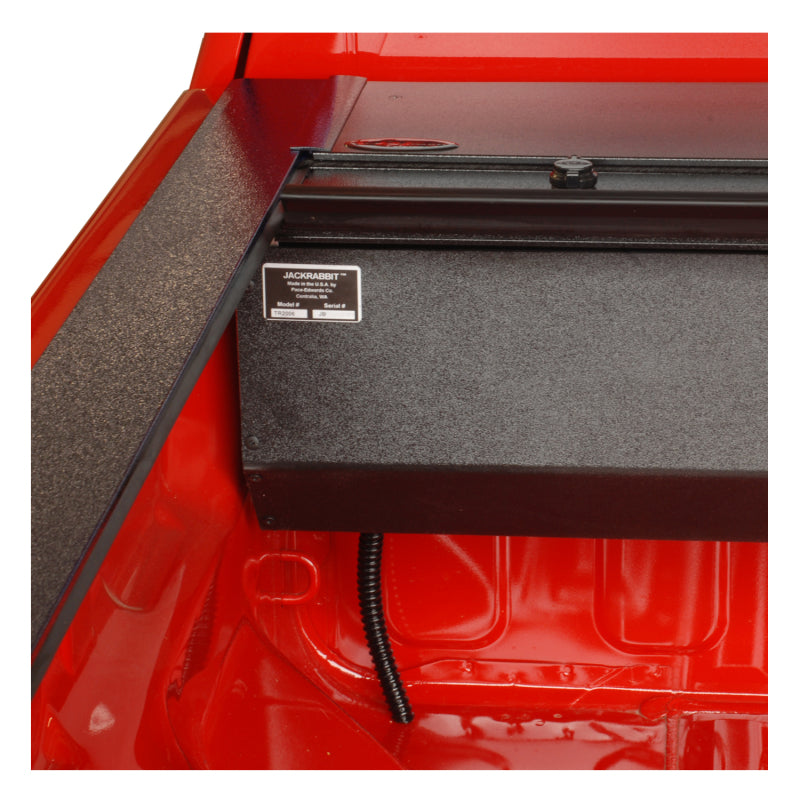 Pace Edwards 21-23 Ford F-Series Super Duty 8ft JackRabbit Full Metal Tonneau Cover w/ Rails