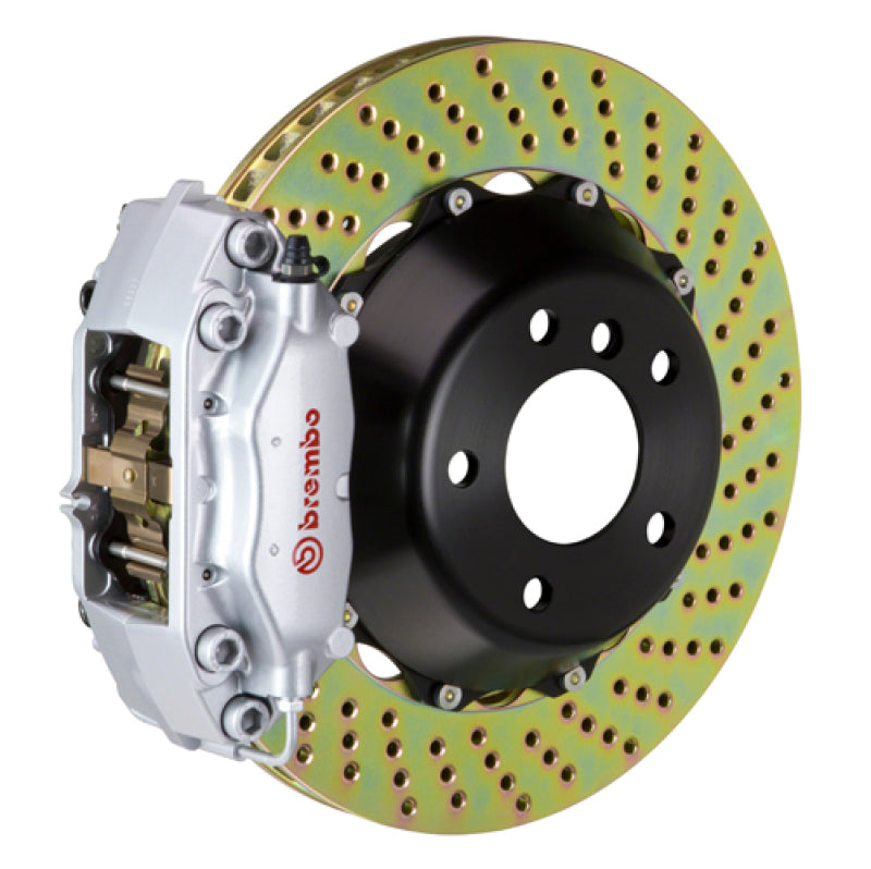 Brembo 12-14 328i MSport Brakes Excl xDrive Rr GT BBK 4Pis Cast 345x28 2pc Rotor Drilled-Silver Brembo