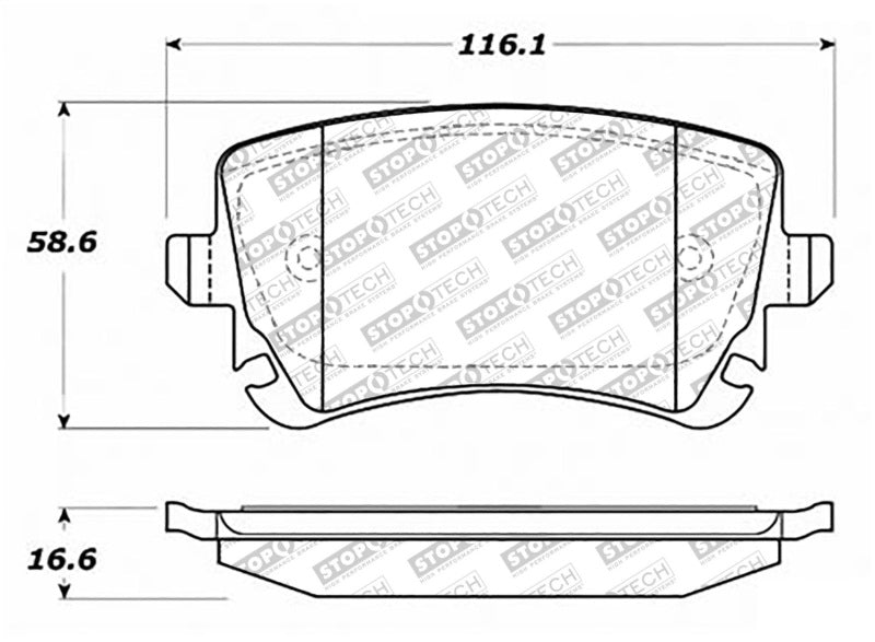 StopTech Street Disc Rear Brake Pads - 305.10180 Stoptech