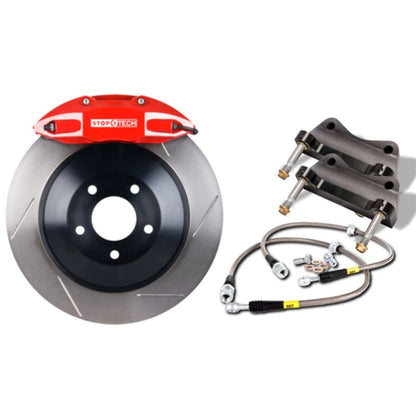 StopTech 2015 Ford Mustang GT Front Big Brake Kit Silver ST-60 Calipers 380x34mm Slotted 1pc Rotors Stoptech