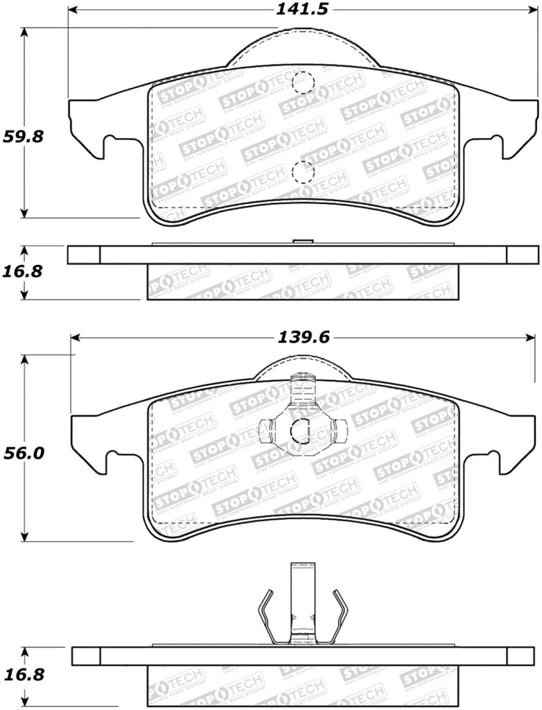 StopTech Premium Ceramic Brake Pads - 308.07910