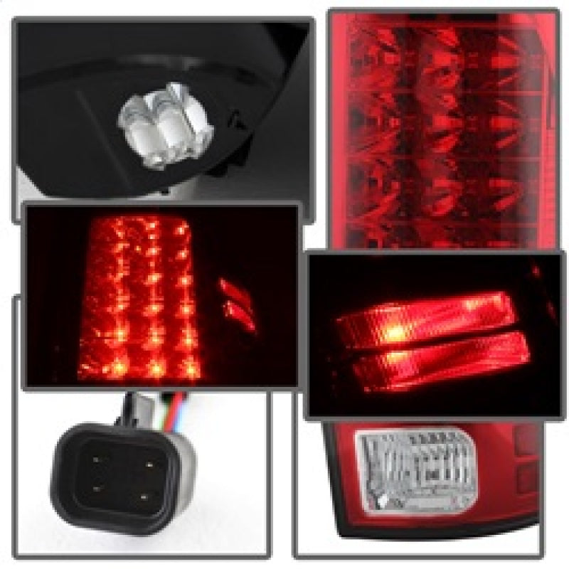 Spyder Dodge Ram 1500 13-14 13-14 LED Tail Lights LED Model only - Red Clear ALT-YD-DRAM13-LED-RC SPYDER