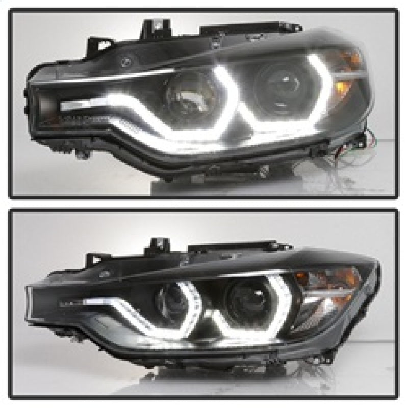 Spyder 12-14 BMW F30 3 Series 4DR Projector Headlights - LED DRL - Black (PRO-YD-BMWF3012-DRL-BK) SPYDER