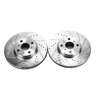 Power Stop 12-18 Toyota Yaris Front Evolution Drilled & Slotted Rotors - Pair PowerStop