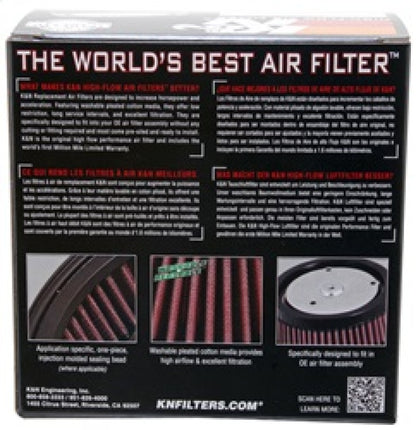 K&N Replacement Unique Air Filter 6.625in L x 4.75in W x 1.625in H with 1 Flange for Harley Davidson K&N Engineering