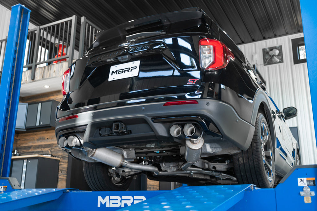 MBRP 20-23 Ford Explorer ST 3.0L Ecoboost SS 2.5in Dual Rear Exit w/ Carbon Fiber Quad Tips - T304 S52053CF