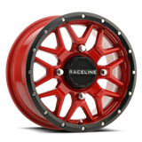 Raceline A94R Krank 14x7in / 4x137 BP / 38mm Offset / 110.18mm Bore - Red & Black Lip Wheel