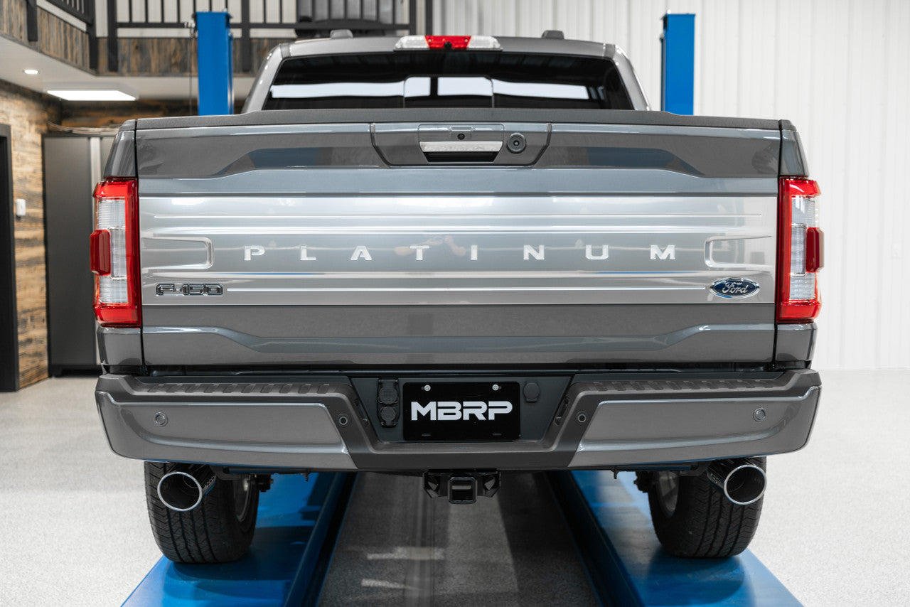 MBRP 2021-2024 Ford F-150 3in Cat-Back 2.5in Dual Split Rear Black Coated Aluminized SteelS5215BLK MBRP