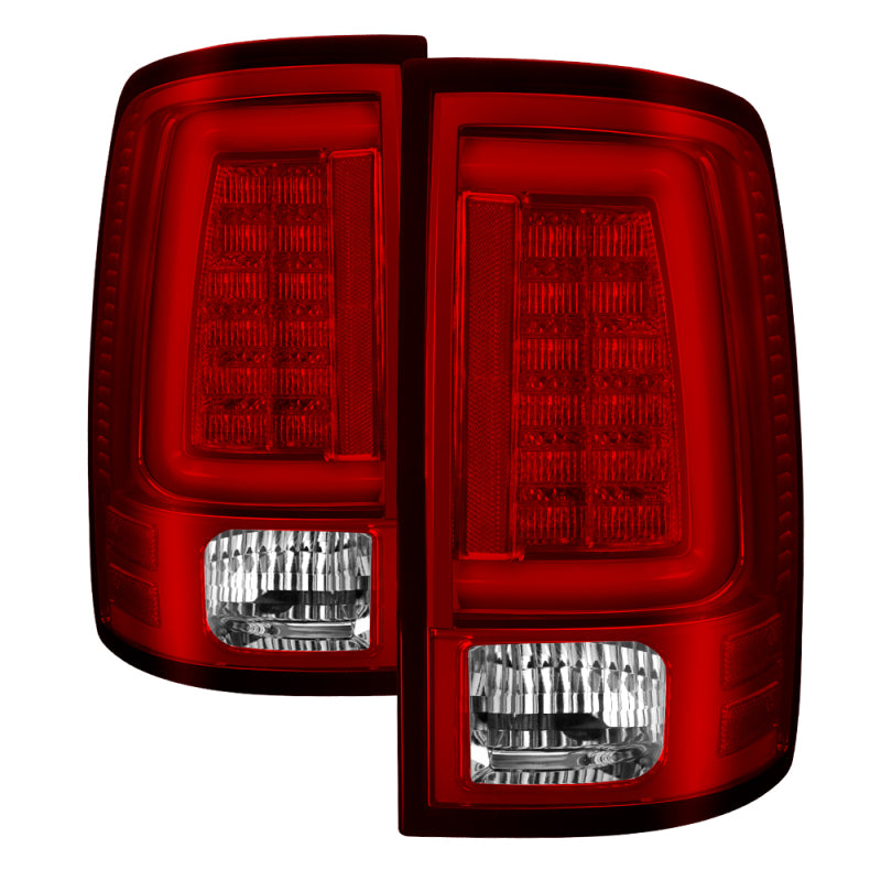 Spyder 09-16 Dodge Ram 1500 Light Bar LED Tail Lights - Red Clear ALT-YD-DRAM09V2-LED-RC SPYDER