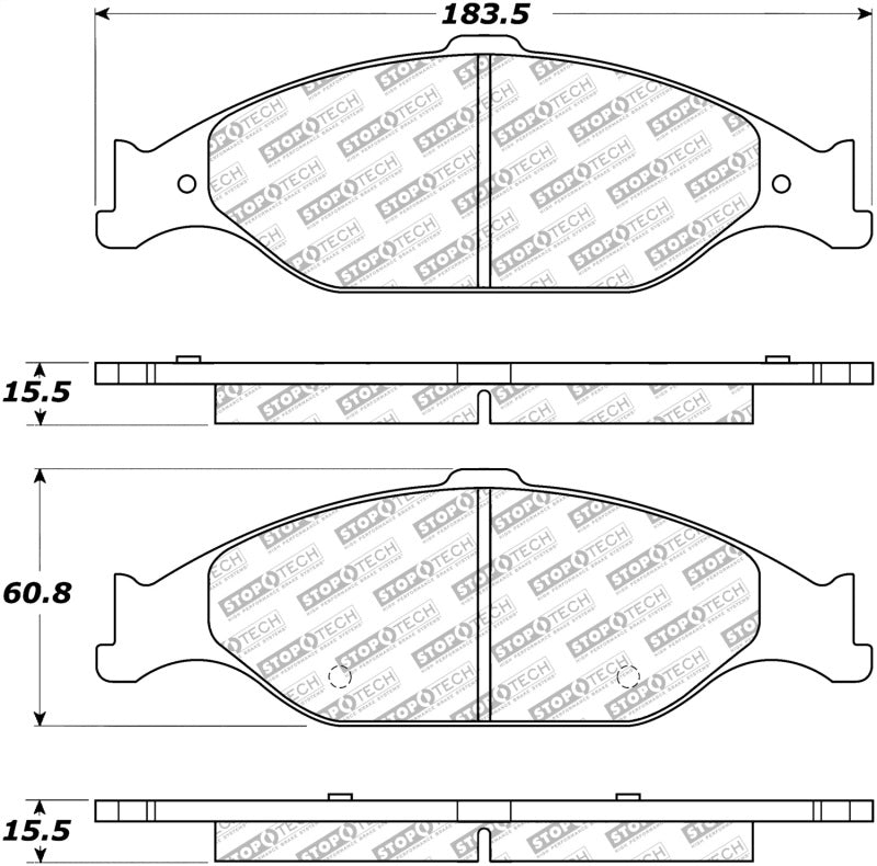 StopTech Street Disc Rear Brake Pads - 305.08040