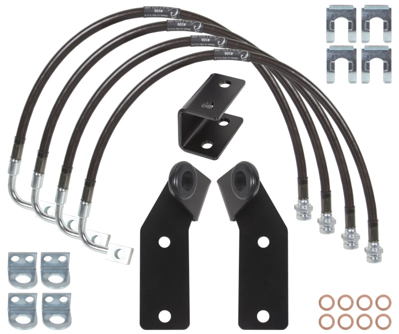 Carli 07-17 Jeep Wrangler Extended Brake Lines Guides And E-Brake Drop Bracket