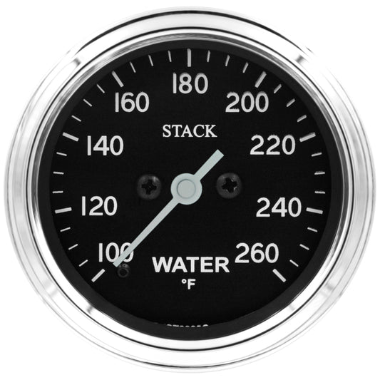 Autometer Stack 52mm 100-260 Deg F 1/8in NPTF Male Pro Stepper Motor Water Temp Gauge - Classic ST3308C