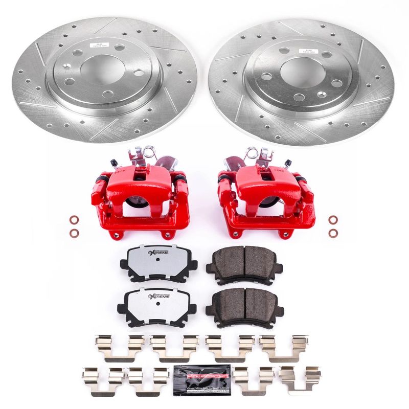 Power Stop 05-09 Audi A4 Rear Z26 Street Warrior Brake Kit w/Calipers PowerStop