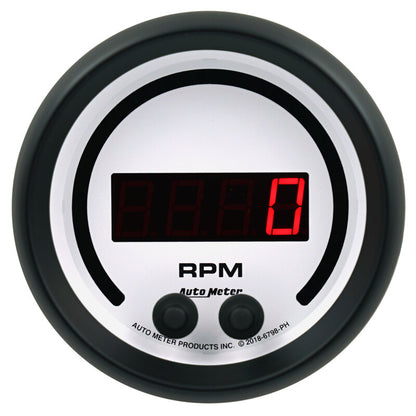 Autometer 85.7mm White 0-16K RPM Tachometer Phantom Elite Digital Gauge 6798-PH