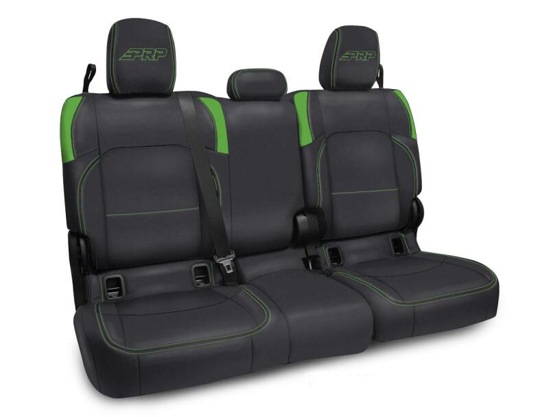 PRP Jeep Wrangler JT Rear Bench Covers - with no Armrest - Black/Green B055-06