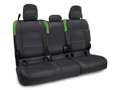 PRP Jeep Wrangler JT Rear Bench Covers - with no Armrest - Black/Green B055-06