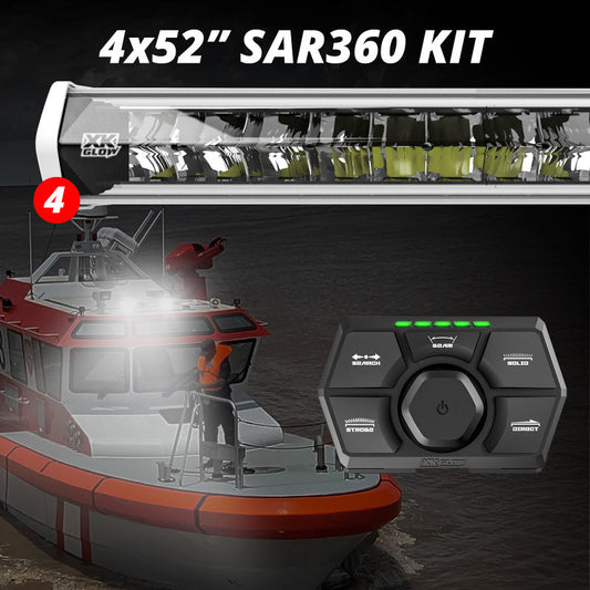 XKGlow White (4) 52” SAR360 Light Bar Kit Emergency Search and Rescue Light System - Part XK-SAR360-3333W