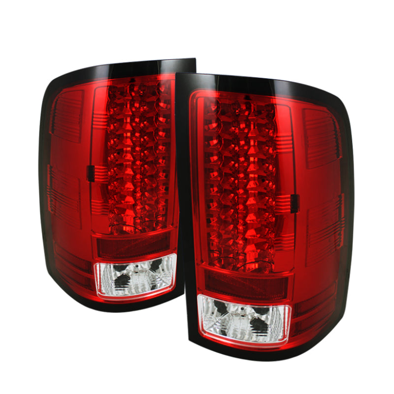 Spyder GMC Sierra 07-13 (Not 3500 Dually 4 Rear Wheels)LED Tail Lights Red Clear ALT-YD-GS07-LED-RC SPYDER