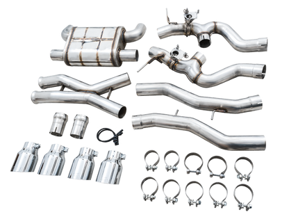 AWE SwitchPath Catback Exhaust for BMW G8X M3/M4 - Chrome Silver Tips AWE Tuning