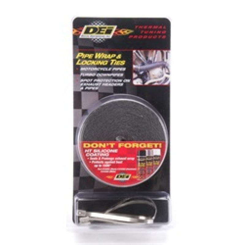 DEI Exhaust Wrap Kit - Pipe Wrap and Locking Tie - Black DEI