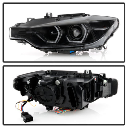 Spyder 12-14 BMW F30 3 Series 4DR Projector Headlights - Black PRO-YD-BMWF3012-AFSHID-BK SPYDER