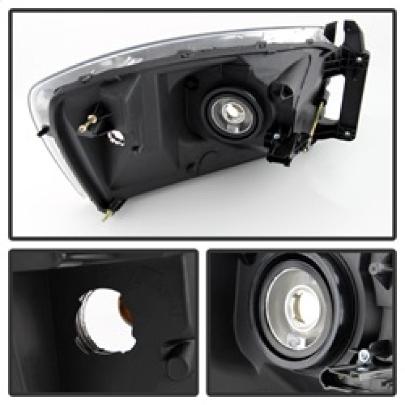 Xtune Dodge Ram 1500 06-08 / Ram 2500/3500 06-09 Amber Crystal Headlights Chrome HD-JH-DR06-AM-C SPYDER