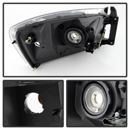Xtune Dodge Ram 1500 06-08 / Ram 2500/3500 06-09 Amber Crystal Headlights Chrome HD-JH-DR06-AM-C SPYDER