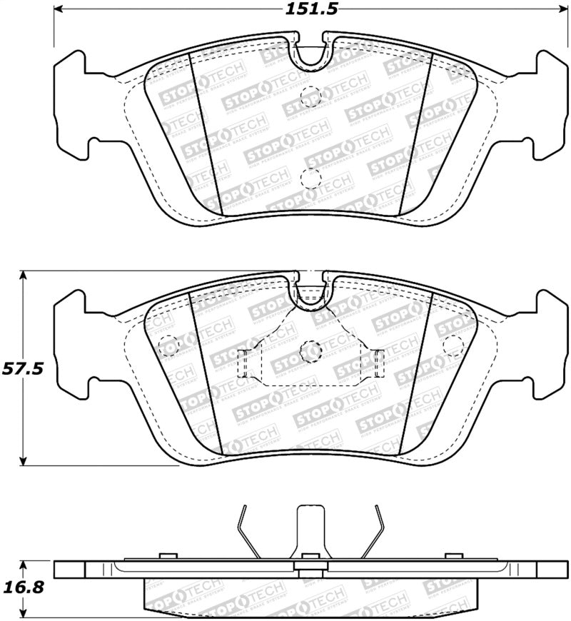 StopTech Premium Ceramic Front Brake Pads - 308.05581 Stoptech