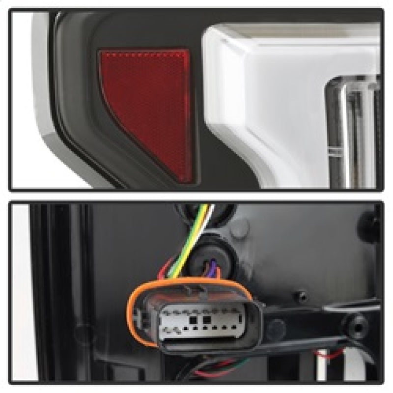 Spyder 15-18 Ford F-150 Light Bar LED Tail Lights (w/Blind Spot) - Black (ALT-YD-FF15015BS-LBLED-BK) SPYDER