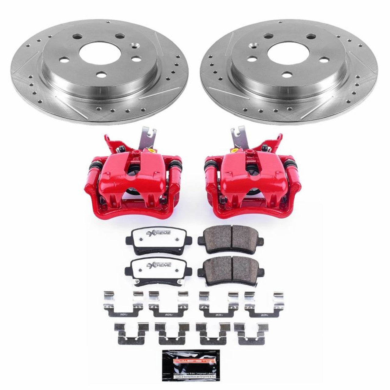 Power Stop 14-15 Chevrolet Malibu Front & Rear Z26 Street Warrior Brake Kit w/Calipers