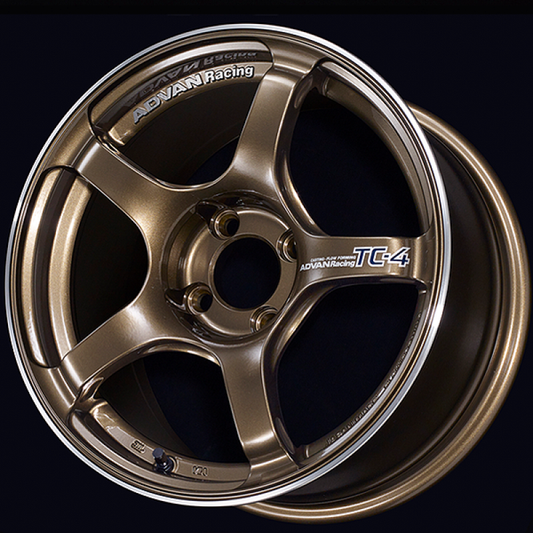 ADVAN Racing TC-4 16x7.5 +35 4x100 Wheel - Umber Bronze Metallic & Ring - YAD6F35AUAR