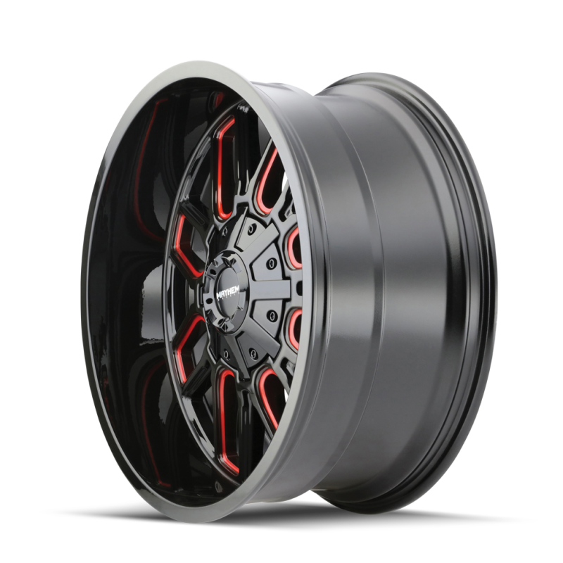 Mayhem 8107 Cogent 22x10 / 8x165.1 BP / -19mm Offset / 130.8mm Hub Gls Blk Mill Prism Red Wheel